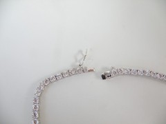 Vintage Sterling Silver 925 Cubic Zirconia Tennis Necklace Fits 18″