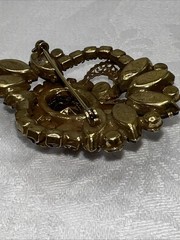 VTG Juliana D&E Heliotrope Watermelon Demi Parure Brooch Clip Earrings