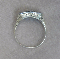 Antique 14K Yellow Gold and Platinum 5-Stone Diamond Ring Sz. 6.25 * JJ399