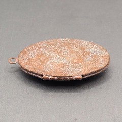 VTG Floral Engraved Oval Locket Pendant 1 5/8″ Copper Alloy Art Nouveau Revival