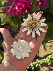 Vintage Sarah Coventry Huge White Daisy Brooch W Gold Center 1968 & Bonus Pin!