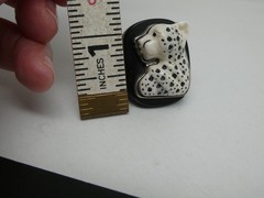 Amy Kahn Russel Sterling Silver 925 Leopard Modernist Black Horn RING Size 6