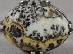 Vintage sterling silver RING Native American R&H landscape jasper Size 7