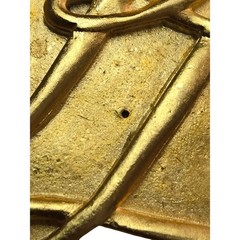 Vintage Karl Lagerfeld Signed Matte Goldtone Ornate Brooch 1980’s Couture