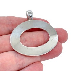 Vintage Sterling Silver 925 Oval Slide Pendant