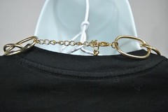 Heavy Bold Gold Tone 22″ Double Round Link Chain Necklace