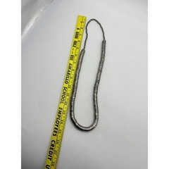 Vintage Industrial Silver Tone Ribbed Snake Chain Barrel Clasp Necklace