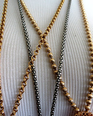 3 LOT Vintage Tassel Bolo style Necklace Silver and gold tone