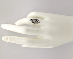Vintage Elegant RING Silver 925 with Chic Bright Stone -size: 6.75US (17mm) #123