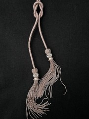 New/Tag 24” Y Necklace of Rose Gold Tone Metallic Corded with Fine Metal Tassel