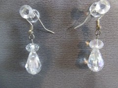 1 Pair Unique .75″in Glass Clear Crystal Tear Drop Shape Dangle