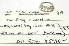 Antique 1.20 tcw Natural Diamond Ring 800 Platinum w/Card Appraisal – Size 6 3/4