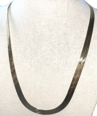 VTG 925 Milor Vermeil Herringbone Necklace 20″ Vermeil Sterling Silver 23.9Gr☚👀