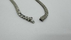 Vintage Hobe Silver Tone Necklace Chunky Serpentine Chain Signed 16”