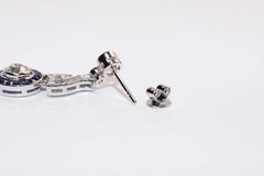 14K White Gold Over 2CT Round Lab Created Diamond Art Deco Vintage Drop Earring