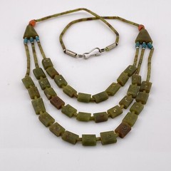 Multi-strand Afghani Jade Amazing Handmade Necklac Wth Unique & Earthy Aesthetic