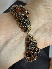 Hollycraft rhinestone bracelet Clamper Bangle Hinged 1950s Unique