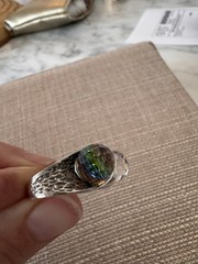 Double Crystal Ball & 925 Silver Ring – Rare One of a Kind Rainbow Multicolor