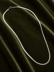Vintage 925 Sterling Silver 3/32” Or 2.4mm Wide Flat Herringbone Chain 30”Long