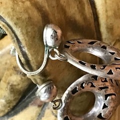 PRE 1940 MEXICO STERLING & ALPACA SILVER TAXCO ANTONIO PINEDA ? EARRINGS