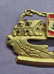 AJC Pin Brooch Real Estate Sold Sign Red Enamel Realtor Sign Pin Back Used