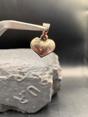 Vintage Sterling Silver 1940s Estate Puffy Heart 0.5” Pendant Charm 925