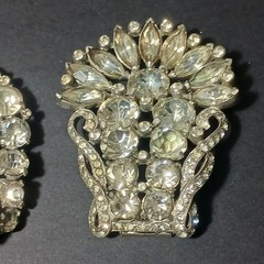 Pair Eisenberg Original Brooch Fur Clip (2) Large Vintage Jewelry Brooches