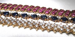 Vintage Sterling Silver Gemstone Tennis Bracelets Lot of 3 ETC10717