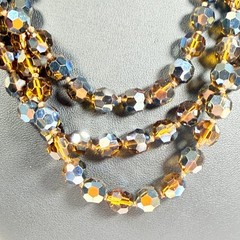 Vintage Crystal Necklace Root Beer AB Aurora Borealis 52 in Opera Length