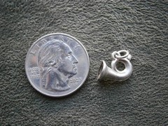 European Post Horn Hunting Horn Vintage 800 Silver Bracelet Charm Pendant