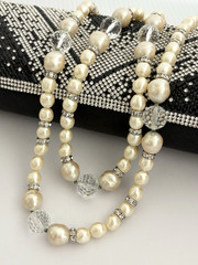 Vintage YSL Yves Saint Laurent Necklace Long Opera Faux Baroque Pearl Choker