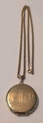 Large Vintage BAB 12K Gold Filled Locket Pendant Rope Chain Necklace