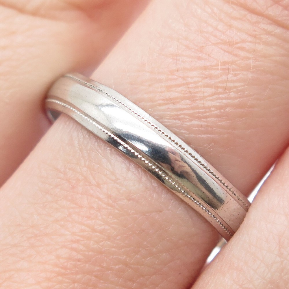 J.D. SCHLANG CO. 925 Sterling Silver Vintage Wedding Band Ring Size 11.25