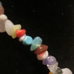 Boho Retro Natural Gemstones Chip Beaded Necklace lobster adjustable 18”