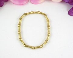 Lot of 6 Vintage BRACELETS Goldtone BEADED Orange Pinks Bead Metal Glass Plastic