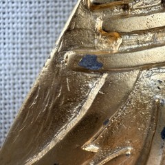 Vintage Castlecliff Necklace Bib Style Brutalist Gold Tone Statement Pendant 16″