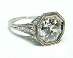 3.20 Ct White Diamond Art Deco Vintage Engagement Ring 925 Sterling Silver