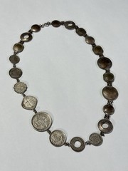 Antique 1930s-40s Coin Currency Necklace British India Anna Pice King George
