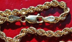 10k yellow gold bracelet 7.0″ rope chain vintage 1.6gr