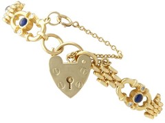 Vintage 1.20Ct Sapphire and 0.24Ct Diamond, 18k Yellow Gold Bracelet (1989)