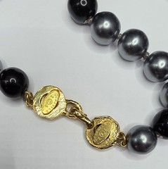 VTG CHANEL Grey Gripoix Pearl Sautoir Necklace Early 90s READ DESCRIPTION AS-IS