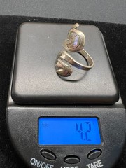 Abalone By Pass Taxco Mexico Sterling Silver Ring size 8.5 Adjustable
