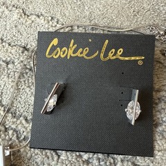 “COOKIE LEE” Cubic Zirconia NECKLACE & EARRING SET New