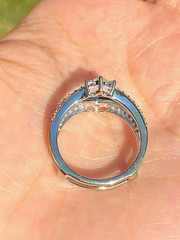 14K White Gold Over 2Ct Lab Created Round Diamond Wrap Enhancer Wedding Her Ring