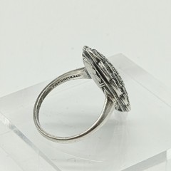 Vintage Uncas Mfg. Co. Sterling Silver 925 Marcasite Ring Sz 7 Art Deco