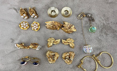 Vintage Clip On Earrings lot of 9 Every Day Wear