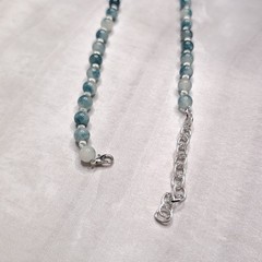 Vintage Fluorite Necklace Dark Aquamarine Color Statement Retro Necklace