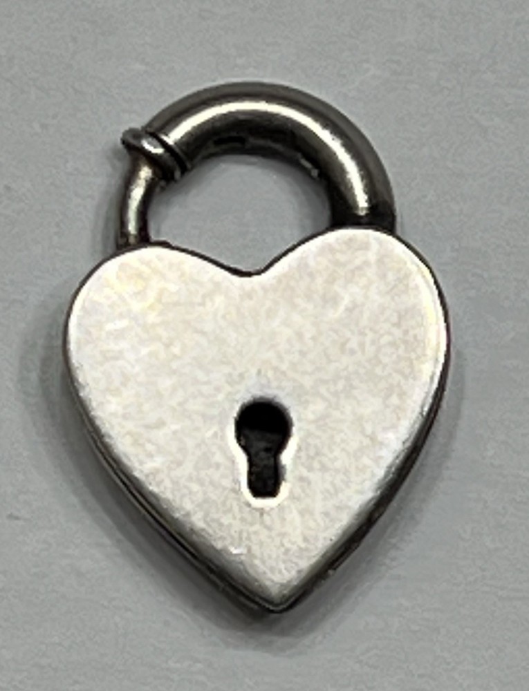 Sterling Silver Heart Locket Charm Pendant Puffy Signed Lampl Vintage Antique US