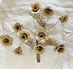 Large Vintage Gold & White Flower Brooch Pin – Perfect to Add to a Bouquet
