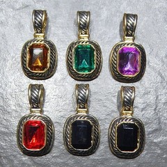 1990s Retro Vintage Boutique Chic Jeweled Pendant Jewelry Lot/6 NWOT S